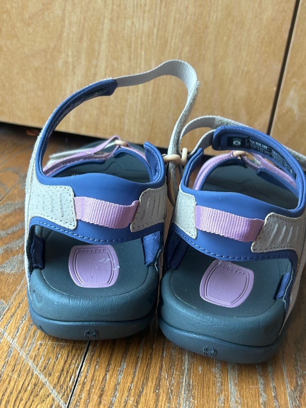 Teva Women's Strappy Sandals in Pink, Beige and Black - Picture 4 of 5